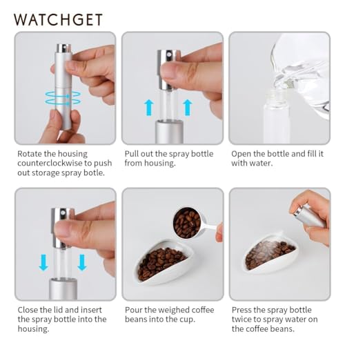 Coffee Bean Dosing Cup & RDT Spray Bottle Kit (White)
