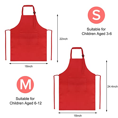 Kids Aprons with Large Pocket 2 Pack (Medium / Redx2)