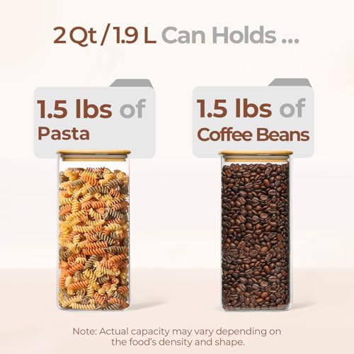 Glass Storage Containers with Lids 2 Qt (2 qt x 3)