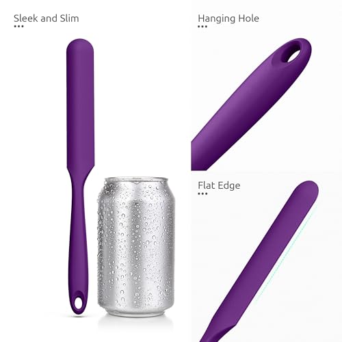 Skinny Silicone Jar Spatula Scraper (Purple / 9.72 in)