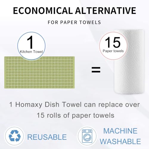 100% Cotton Terry Kitchen Towels (Sage Green / 13 X 28 - 6 Pack)
