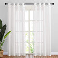 White Sheer Doorway Curtains 80 inches Long (52"W x 80"L (Pack of 2) / White)