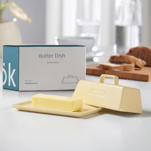 Ceramic Butter Dish with Lid (Yellow)