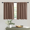 Short Mocha Blackout Curtains for Small Bedroom Window Kitchen (Mocha / 42"W x 36"L (Pack of 2))