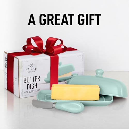 Zulay Butter Dish With Lid For Countertop (Mint)