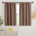 Short Blackout Curtains for Bedroom (Mocha / 34"W x 48"L (Pack of 2))