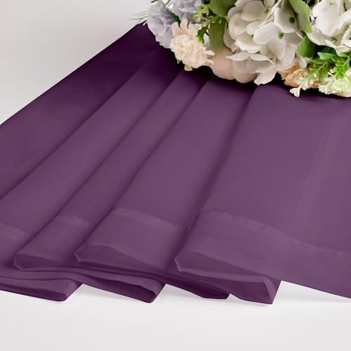 Sheer Curtains 72 Inches Long 2 Panels Set (Plum / 42"W x 72"L (Pack of 2))