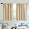 Short Curtains for Small Window Kitchen Bathroom Cafe RV Camper (Biscotti Beige / 52"W x 36"L (Pack of 2))