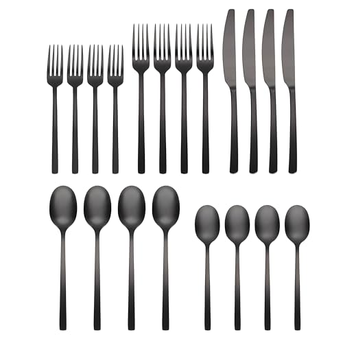 Beacon Black Satin 20 (Black Satin / 20-Piece Flatware Set)