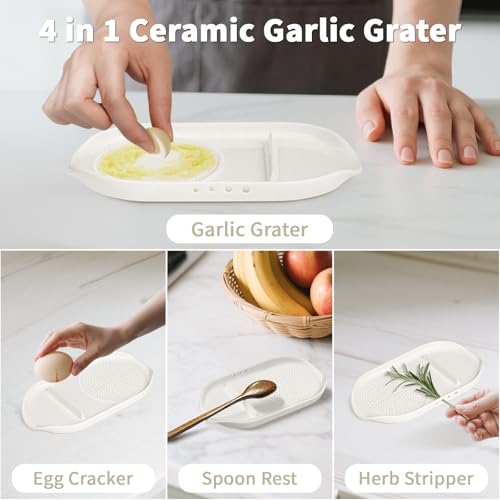4 in 1 Ceramic Garlic Grater with Egg Cracker