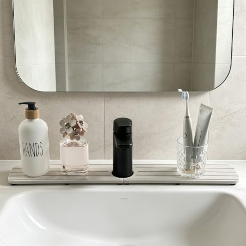 Faucet Mat for Kitchen Sink (White / 23.6" x 3.9" x 0.5")
