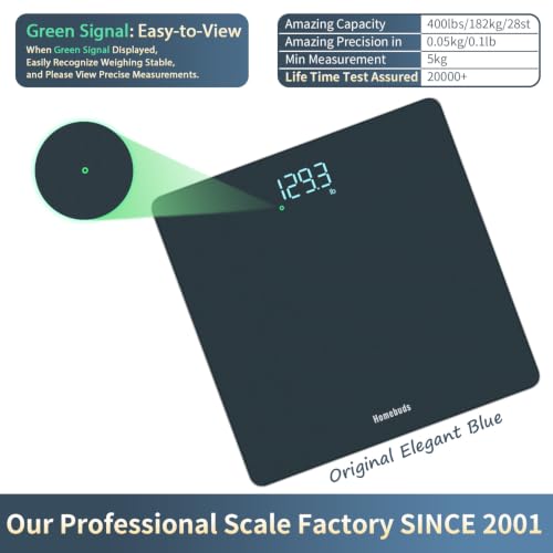 Bathroom Scale for Body Weight Precision 0.1lb (Blue Bathroom Scale)
