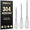 Small Whisk Stainless Steel (5+6+7 inch / Silver 3Pcs)