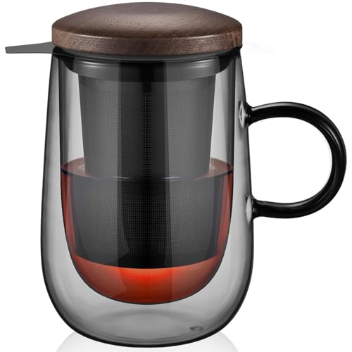 Tea Infuser Mug 14.5oz Double (Type 2 Black)