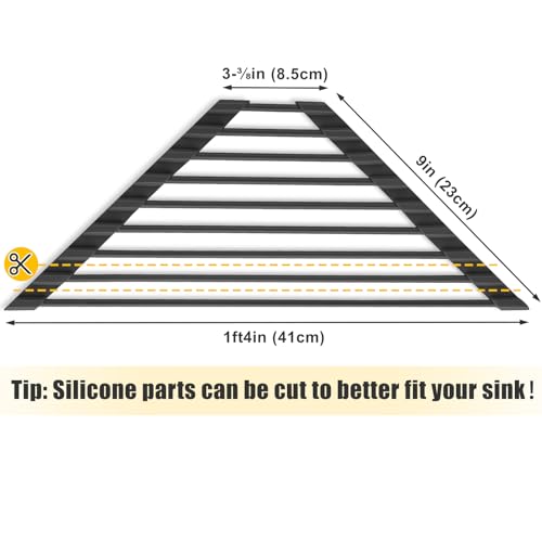 Triangle Roll Up Dish Drying Rack with Silicone Coating (Black)