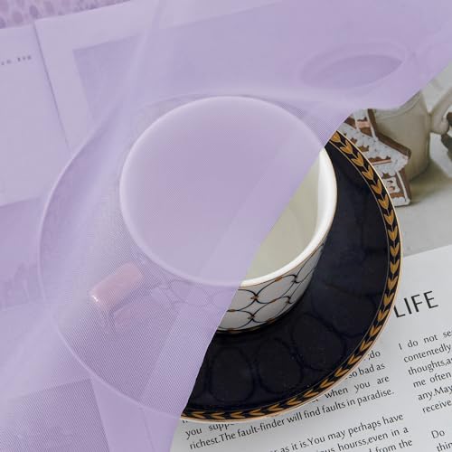 Sheer Lilac Tier Curtains 24 Inch Length (Lilac / 42"W x 24"L (Pack of 2))