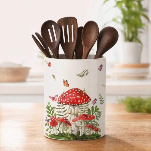 Mushroom Ceramic Utensil Crock (Mushroom 01)