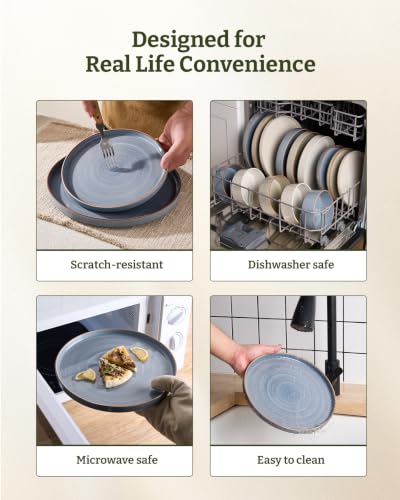 Stellar 18 Piece Stoneware Dinnerware Set (Blue Gray / Service for 6 (Standard Dinner Set))