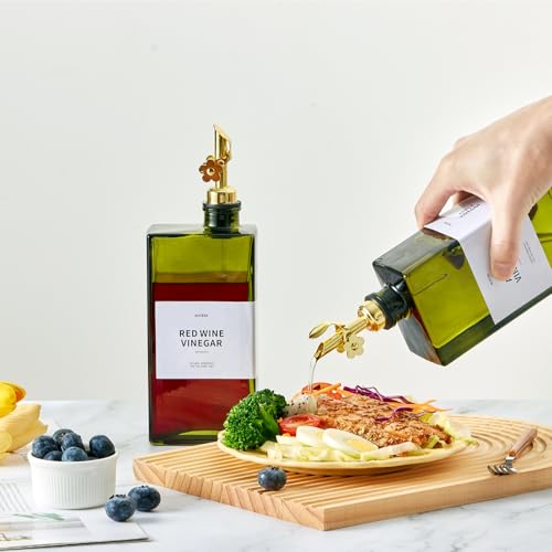 Olive Oil Dispenser Bottle for Kitchen (Golden, 4 Pack)