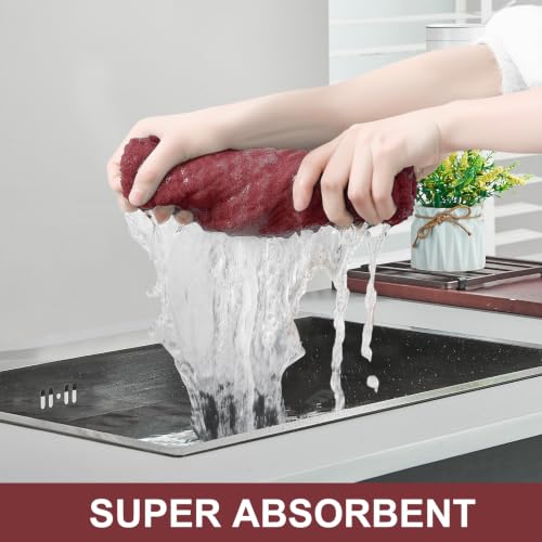 Large Premium Cotton Kitchen Towels 16"x 28" (Rust / 16" X 28" - 8 Pack)