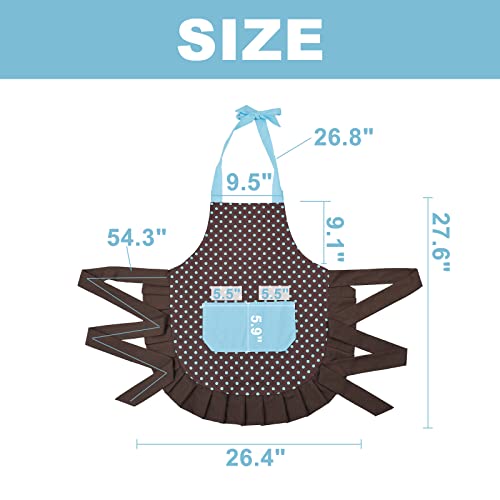 Kitchen Aprons for Women with 2 Pockets (Bluespot-adult)