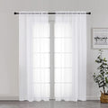 White Sheer Curtains 72 Inch Length 2 Panels (White / 42"W x 72"L (Pack of 2))