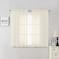 Cream Sheer Curtains 54 Inch Length 2 Panels (Cream / 42"W x 54"L (Pack of 2))