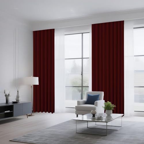 Burgundy Red Blackout Curtains 96 inch Length 2 Panels Set (Burgundy Red / 52"W x 96"L (Pack of 2))