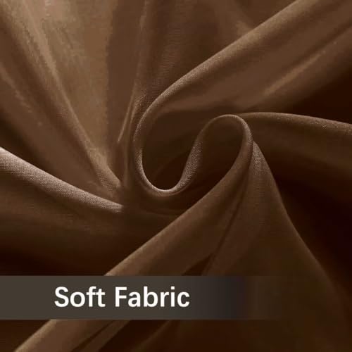 Solid Sheer Rod Pocket Curtain Voile Draperies 2 Panels White Beige Black Grey Coffee 52 Inch Width 72 Inch Long 1 Pair for Kitchen Bedroom Children Living Room Yard (Brown / 52"W x 72"L (Pack of 2))