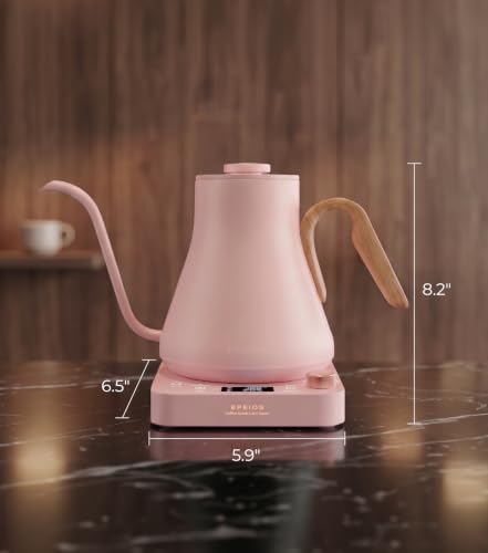 Gooseneck Electric Kettle with Temperature Control (Pink)