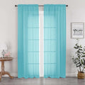 Aqua Sheer Curtains 84 Inches Long for 2 Panels Set (Aqua / 42"W x 84"L (Pack of 2))