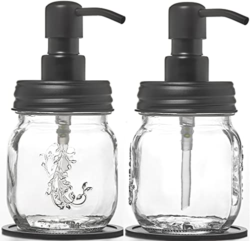 Mason Jar Soap and (Gloss Black / 2pk 12oz)