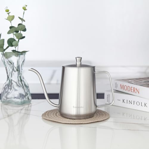 Gooseneck Pour Over Coffee Kettle 30 fl oz Stainless Steel Hand Drip Coffee Pot With Long Narrow Spout (Silver)