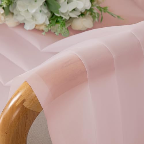 Sheer Curtains 54 Inch Length 2 Panels Set (Blush / 42"W x 54"L (Pack of 2))