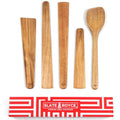 5 Piece Acacia Wood Utensil Set
