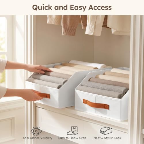 Fabric Storage Bins for Organizing (White / 8 Pack)