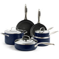 Canterbury 10 Piece Cookware Pot and Pans Set (10 Piece Cookware Set / Oxford Blue)