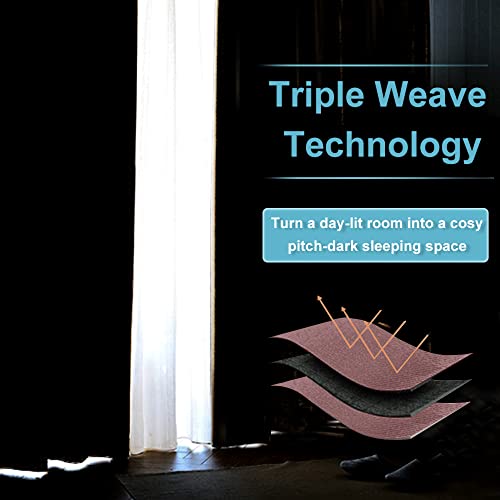 Blackout Curtains for Bedroom Living Dining Room 84 inches Long (Dusty Rose / 42"W x 84"L (Pack of 2))