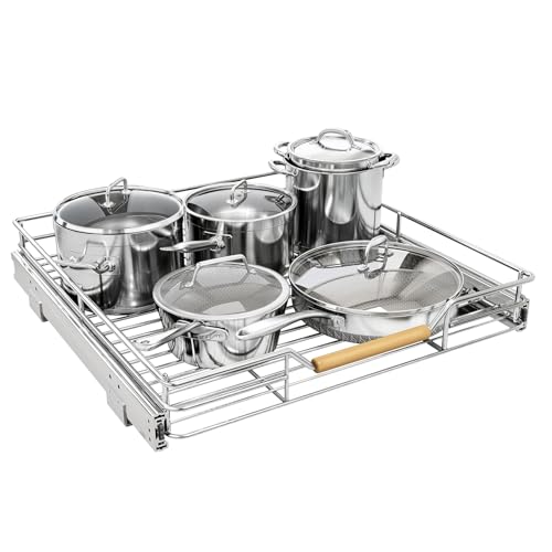 Pull out Cabinet Organizer (Chrome / 21"W x 21"D)