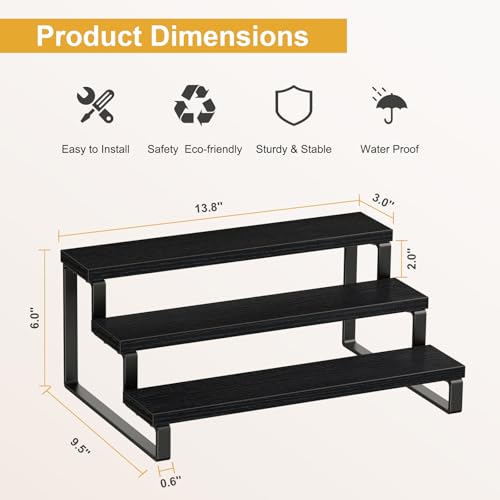 3 Tier Spice Rack (Black, 3 Tier, 1 Pack / 3 Tier 1 Pack)