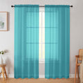 Turquoise Sheer Curtain for Bedroom Living Room 78 Inches Long 2 Panels Set (Turquoise / 42"W x 78"L (Pack of 2))