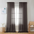 Sheer Chocolate Brown Curtains 90 inches Long 2 Panels (Chocolate Brown / 42"W x 90"L (Pack of 2))