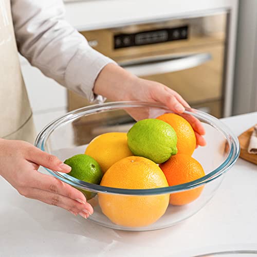 Glass Mixing Bowl Set with Airtight Lids for Kitchen Baking Prepping (Set of 4 with Lids)