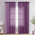 Plum Sheer Curtains 84 Inches Long 2 Panels (Plum / 42"W x 84"L (Pack of 2))