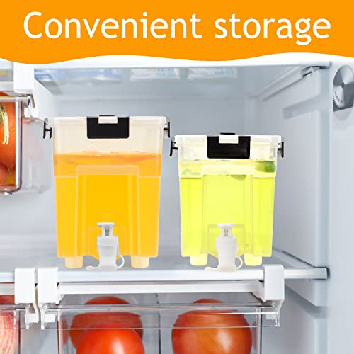 2.5 Gallon Drink Dispenser For Fridge (1+1.5 Gallon BLACK)