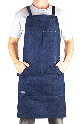 Professional Grade Chef Apron for Kitchen (Blue Denim)