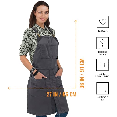 Cross Back Chef Apron (Slate Gray)