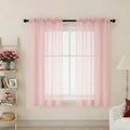 Sheer Blush Curtains for Bedroom Living Room 63 Inch Length 2 Panels (Blush / 42"W x 63"L (Pack of 2))