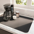 Coffee Mats for Coffee Bar Accessories (Black / 24" x 16")