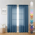 Dusty Blue Sheer Curtains 72 Inches Long 2 Panels (Dusty Blue / 40"W x 72"L (Pack of 2))